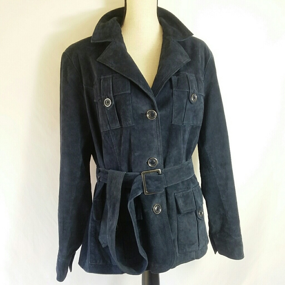 Jones New York Suede  Jacket with Belt